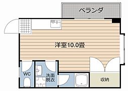 パレス鴨池 ワンルームの間取図画像