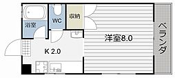 貴族館 1Kの間取図画像