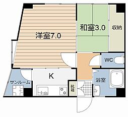 中央ビル 2Kの間取図画像