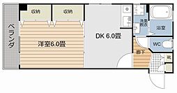 ライブARATA 1DKの間取図画像