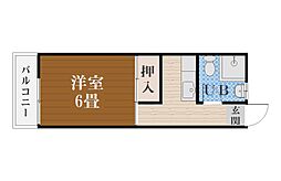 西ハイツ 1Kの間取図画像