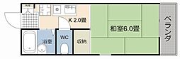 プレジールゆみ 1Kの間取図画像