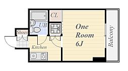 セントラルパレス 1Kの間取図画像