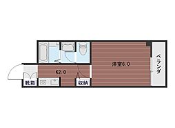ペガサス6 1Kの間取図画像