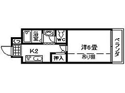 ペガサス6 1Kの間取図画像