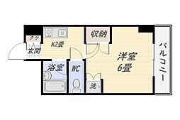 セントラルパレス 1Kの間取図画像