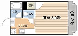 Mハウス唐湊 1Kの間取図画像