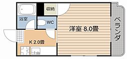 Mハウス唐湊 1Kの間取図画像