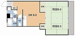 レジデンス平田 2DKの間取図画像