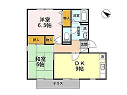 ボヌール藤 1階2DKの間取り