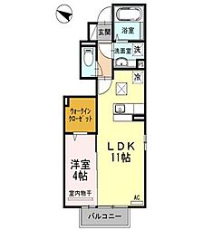 ドリームＨ＆Ｍ 1階1LDKの間取り