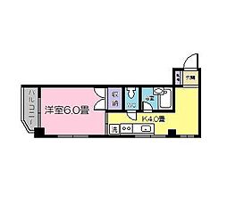 サンメゾンＤＮＫ 2階1Kの間取り