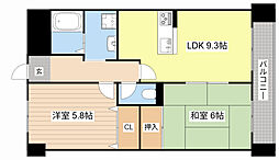 ハイツエクセルV番館 2階2LDKの間取り