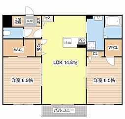 ジラソーレ 3階2LDKの間取り