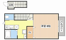 リバティハイツ 1Kの間取図画像