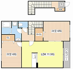 パストラルヴィラB 2LDKの間取図画像