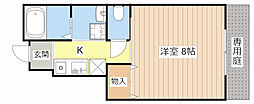 アパート 1Kの間取図画像