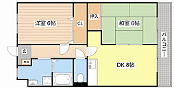 グランパレスドリーム 2DKの間取図画像