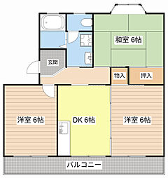 リーフマンション 3DKの間取図画像