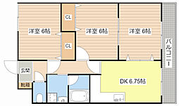 ヴィラ・梅ノ井 3DKの間取図画像