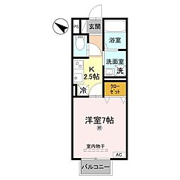 ロイヤルハイツ 1Kの間取図画像
