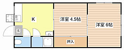 オーレス21 2Kの間取図画像
