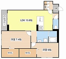 シャーメゾン池州 みらいエコ対象物件 2LDKの間取図画像