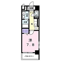 播磨田町マンション 1階1Kの間取り