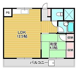 フラットピア88 1LDKの間取図画像