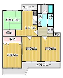 高槻塚原台ハイツ3号棟 2階/2階