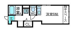 エヴォリュエ ワンルームの間取図画像