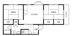ユアハウス 2DKの間取図画像
