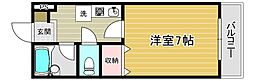 ロンシャン 1Kの間取図画像