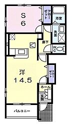 近江鉄道近江本線 愛知川駅 徒歩8分の賃貸アパート 1階ワンルームの間取り