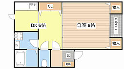 JR東海道・山陽本線 近江八幡駅 徒歩9分の賃貸アパート 1階1DKの間取り