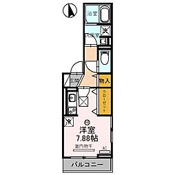 JR湖西線 比叡山坂本駅 徒歩7分の賃貸アパート 1階ワンルームの間取り