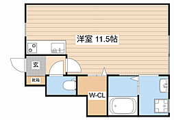 JR東海道・山陽本線 彦根駅 徒歩12分の賃貸アパート 1階ワンルームの間取り