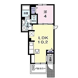 JR東海道・山陽本線 南彦根駅 徒歩20分の賃貸アパート 1階1LDKの間取り