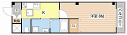 JR湖西線 唐崎駅 徒歩8分の賃貸アパート 1階1Kの間取り