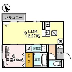 JR東海道・山陽本線 河瀬駅 徒歩3分の賃貸アパート 1階1LDKの間取り