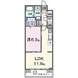 近江鉄道近江本線 八日市駅 徒歩36分の賃貸アパート 3階1LDKの間取り