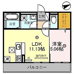 京阪石山坂本線 穴太駅 徒歩2分の賃貸アパート 1階1LDKの間取り