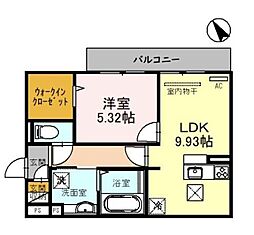 JR東海道・山陽本線 草津駅 徒歩23分の賃貸アパート 1階1LDKの間取り