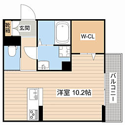 近江鉄道近江本線 彦根駅 徒歩14分の賃貸アパート 2階ワンルームの間取り
