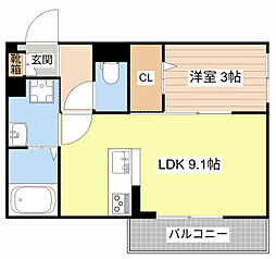 近江鉄道近江本線 彦根駅 徒歩14分の賃貸アパート 3階1LDKの間取り