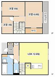 JR東海道・山陽本線 近江八幡駅 徒歩25分の賃貸アパート 1階3LDKの間取り
