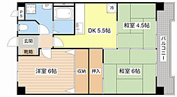 JR東海道・山陽本線 南草津駅 徒歩13分の賃貸マンション 2階3DKの間取り