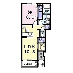 近江鉄道近江本線 長谷野駅 4kmの賃貸アパート 1階1LDKの間取り