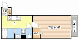 JR東海道・山陽本線 野洲駅 徒歩16分の賃貸アパート 1階1Kの間取り