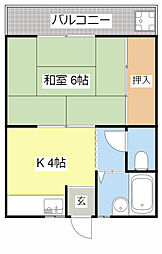 近江鉄道近江本線 水口駅 4.8kmの賃貸アパート 2階1Kの間取り